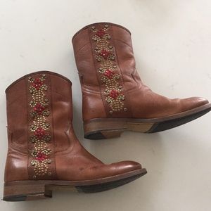 Dolce and Gabbana embellished brown boot